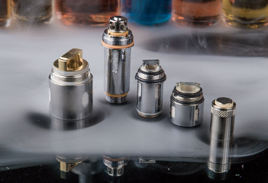 vape coils in a row displaying what they are