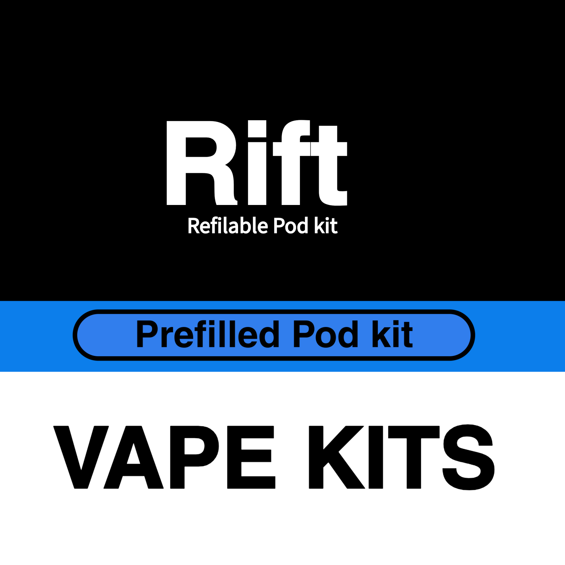 Rift refillable Pod kit is small and fits in the pocket