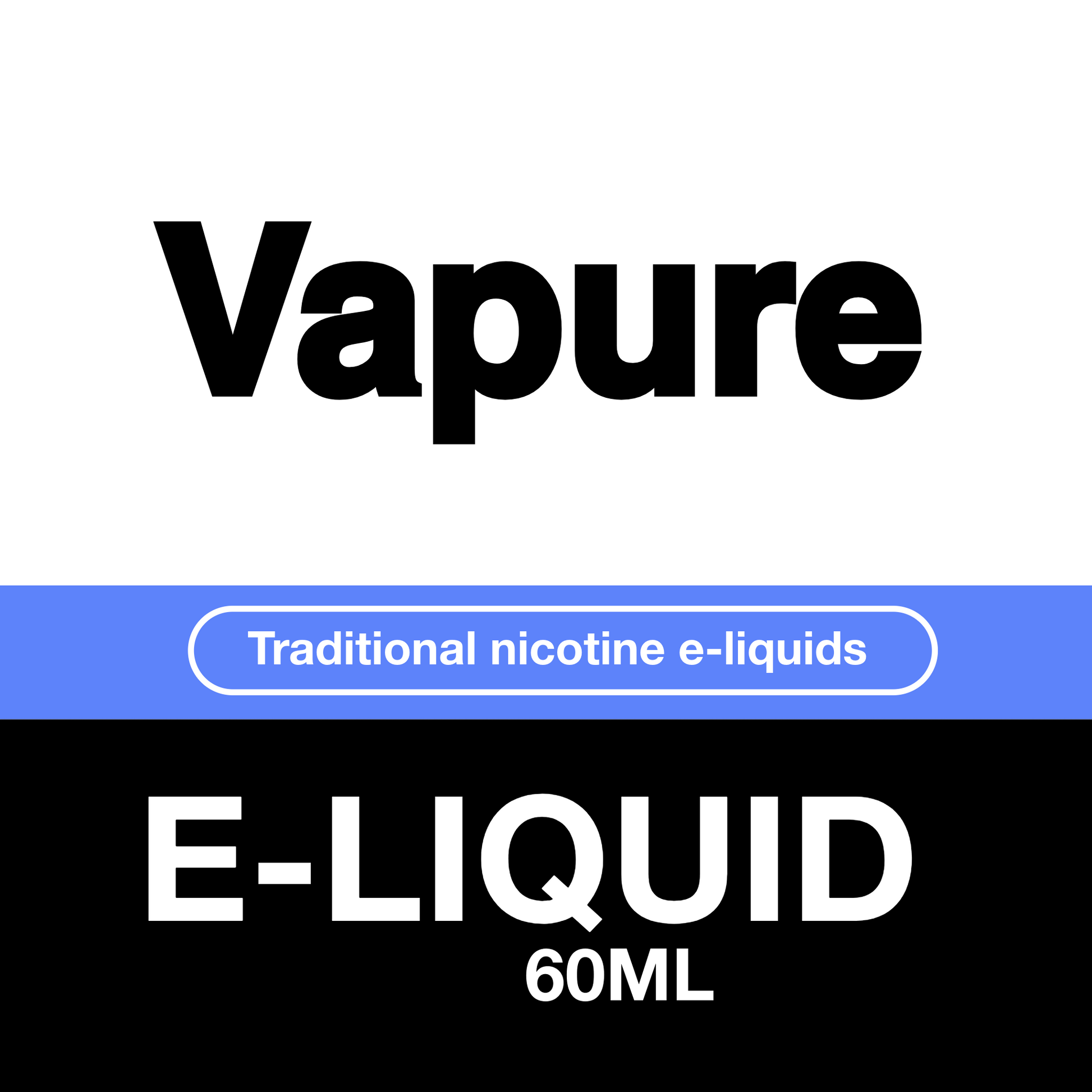 VAPURE E-Liquids 60ml Vapure premium quality e-liquids with pure ingredients and authentic flavours in 60ml bottle