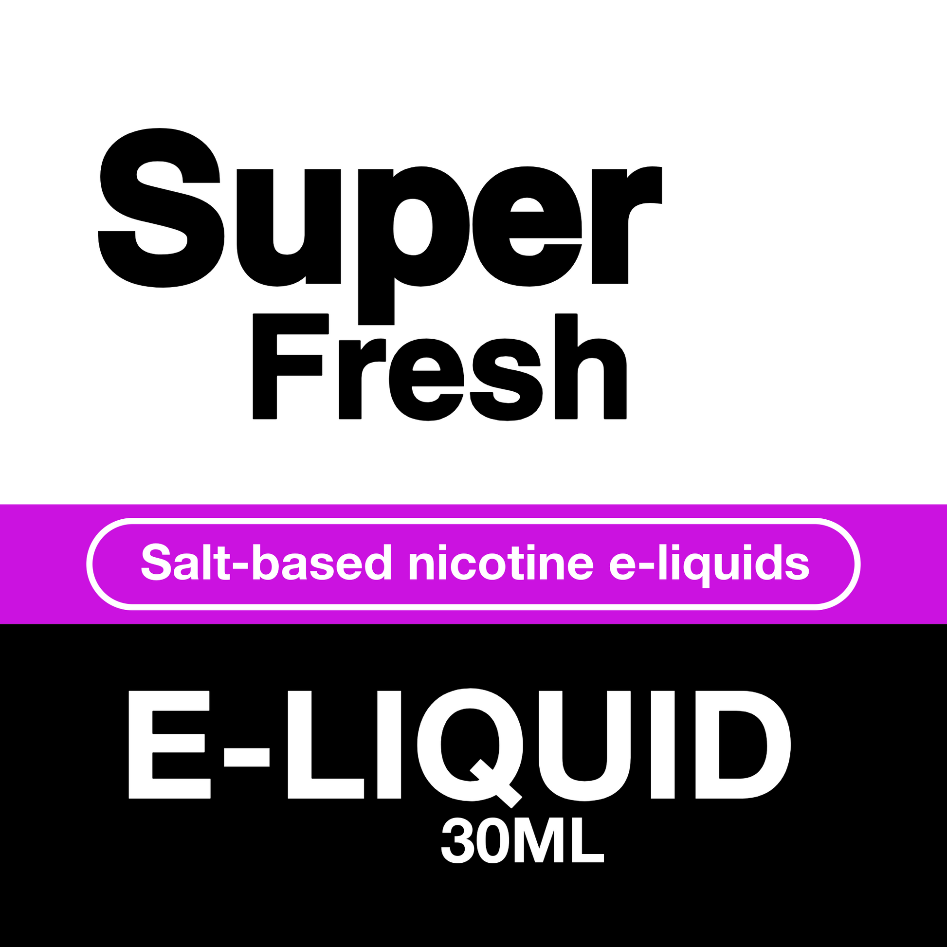 Super Fresh 30ml nicotine salt e-liquid mint green ultra-fresh energetic design